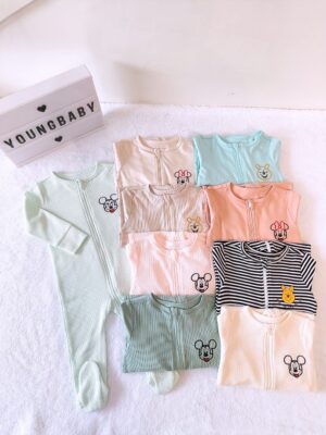 y1479 - Embroidery Cartoon Head Footed Jumper