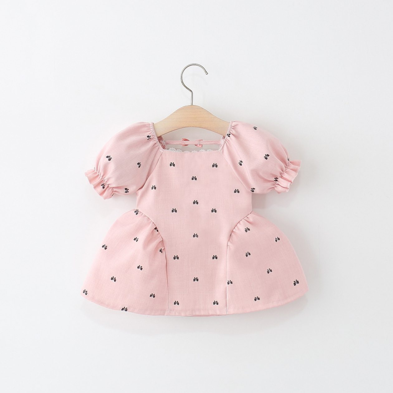 y1477 - Pink Ribbon Puff Dress - 图片 3