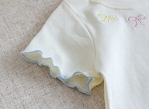 y1484 - 4 Color Ribbon Shirt Lace Short Pants Set - 图片 6