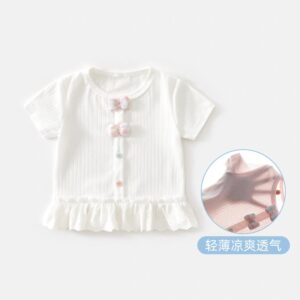 y1509 - 3 Color Plaid Ribbon Lace Shirt - 图片 2