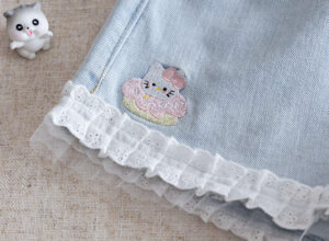 y1510 - Cute Kitty Shirt Lace Short Pants Set - Image 9