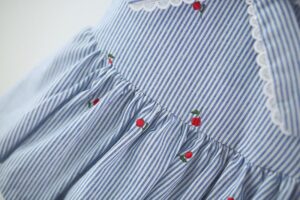 y1478 - Strawberry Blue Stripe Dress - 图片 7