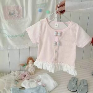 y1509 - 3 Color Plaid Ribbon Lace Shirt - 图片 5