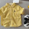 y1516 - Casual Yellow Plaid Shirt - 图片 1