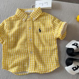 y1516 - Casual Yellow Plaid Shirt