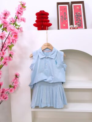 y1483 - Casual Sleeveless Pleated Skirt Set - 图片 19