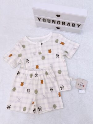 y1549 - Korean Style Cartoon Casual Short-sleeves Set - 图片 5