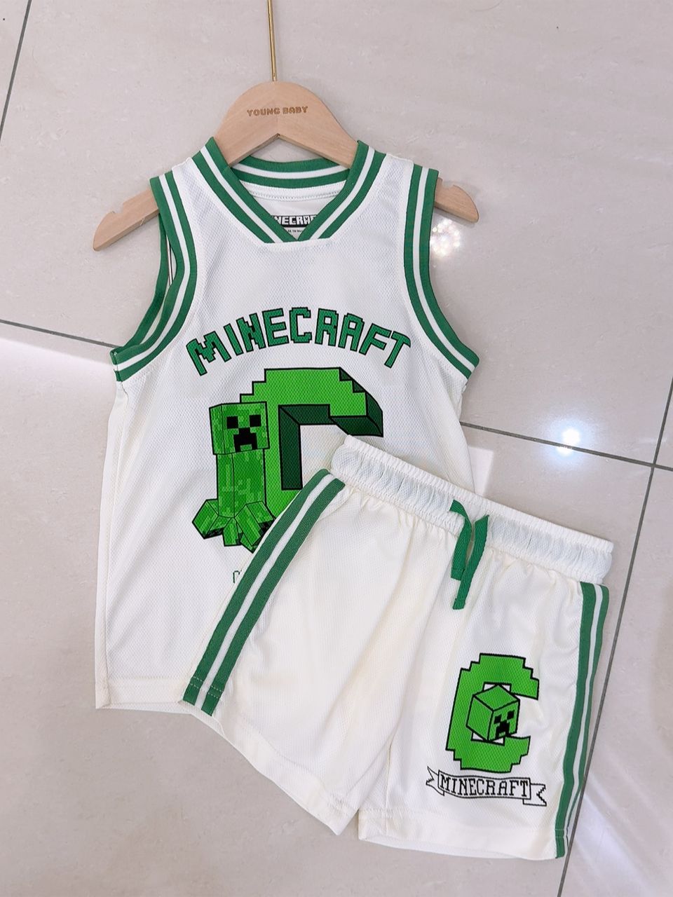 y1561 - Minecr@ft White Vest Set