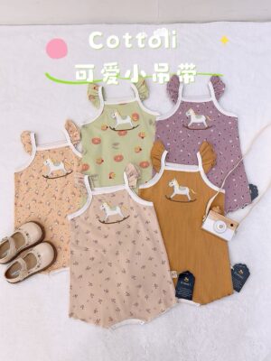 y1579 - Baby Girl Flying Strap Romper - 图片 26