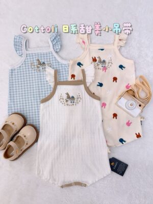 y1579 - Baby Girl Flying Strap Romper