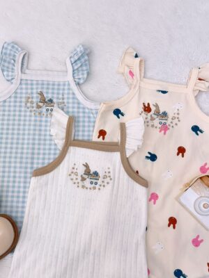 y1579 - Baby Girl Flying Strap Romper - 图片 28