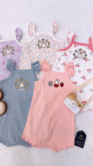 y1579 - Baby Girl Flying Strap Romper - 图片 29