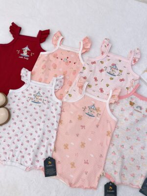 y1579 - Baby Girl Flying Strap Romper - 图片 30