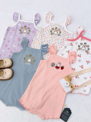 y1579 - Baby Girl Flying Strap Romper - 图片 31