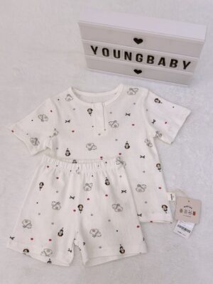 y1549 - Korean Style Cartoon Casual Short-sleeves Set - 图片 7