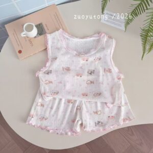 y1594 - Girl Lace Collar Vest Set - 图片 3