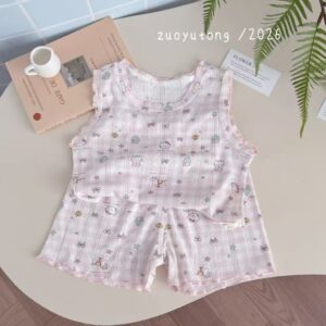 y1594 - Girl Lace Collar Vest Set - 图片 4