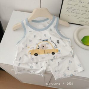 y1593 - Cute Cartoon Vest Set - Image 5