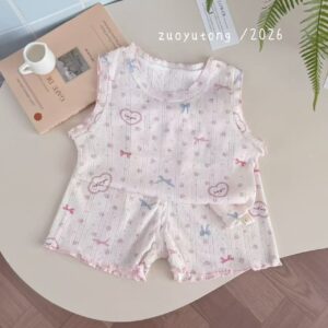 y1594 - Girl Lace Collar Vest Set - 图片 5
