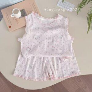 y1594 - Girl Lace Collar Vest Set - 图片 6