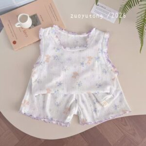 y1594 - Girl Lace Collar Vest Set - 图片 8