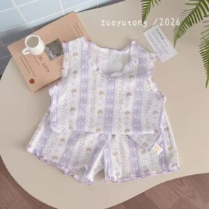 y1594 - Girl Lace Collar Vest Set - 图片 9