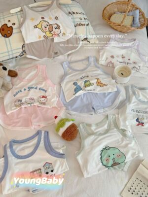 y1593 - Cute Cartoon Vest Set