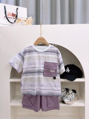 y1636 - Gradient Stripe Boy Set - 图片 2