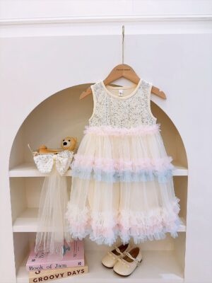 y1665 - Sequins Color Sleeveless Dress - 图片 2