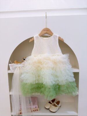 y1666 - Green Gradient Dress - 图片 3