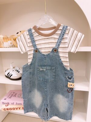 y1693 - 3 Bear Head Overall Set - Image 2
