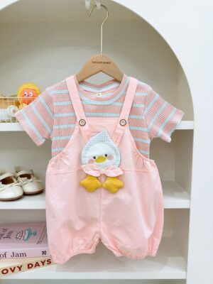 y1702 - Penguin Stripe Overall Set - 图片 3