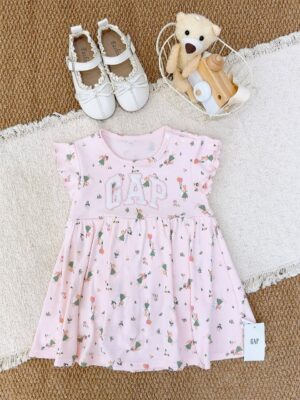 y1740 - Baby Girl Floral Romper Dress - Image 1