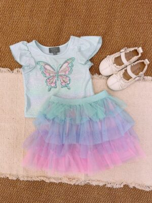 y1727 - Butterfly Skirt Set