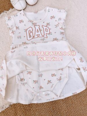 y1740 - Baby Girl Floral Romper Dress - Image 2