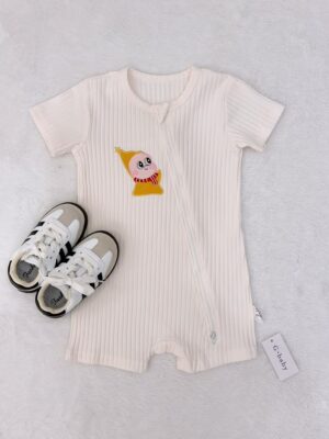 y1770 - Cute Cartoon Short-sleeves Two Zipper Jumper - 图片 2