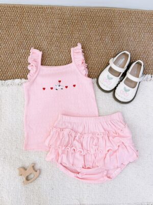 y1766 - Flying-sleeves Cake Skirt Set - 图片 3