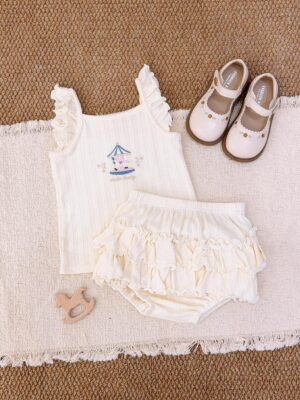 y1766 - Flying-sleeves Cake Skirt Set - 图片 5