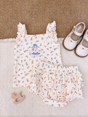 y1766 - Flying-sleeves Cake Skirt Set - 图片 6