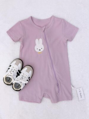 y1770 - Cute Cartoon Short-sleeves Two Zipper Jumper - 图片 7