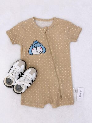 y1770 - Cute Cartoon Short-sleeves Two Zipper Jumper - 图片 13