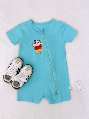 y1770 - Cute Cartoon Short-sleeves Two Zipper Jumper - 图片 14