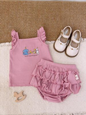 y1766 - Flying-sleeves Cake Skirt Set - 图片 16
