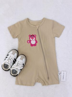 y1770 - Cute Cartoon Short-sleeves Two Zipper Jumper - 图片 19