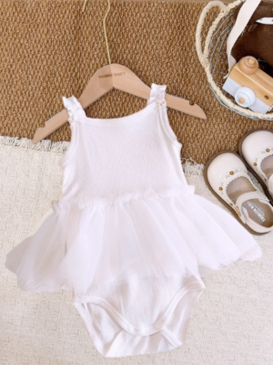 y1731 - Baby Girl Mesh Camisole Romper - 图片 17