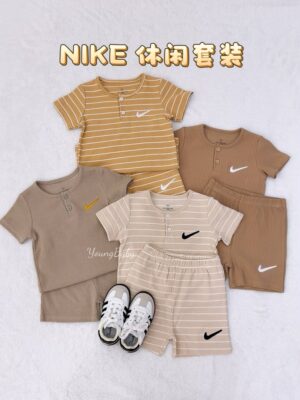 Young Baby Boys’ Round-Neck Button Short-Sleeve Set y1751 - 图片 3
