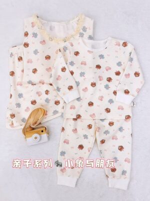 y1764 - Adult Padded And Kids Long-Sleeves Pajamas Set - Image 40