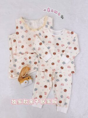 y1764 - Adult Padded And Kids Long-Sleeves Pajamas Set - Image 41