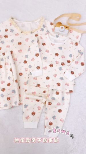 y1764 - Adult Padded And Kids Long-Sleeves Pajamas Set - Image 42