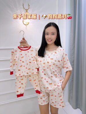 y1764 - Adult Padded And Kids Long-Sleeves Pajamas Set - Image 7